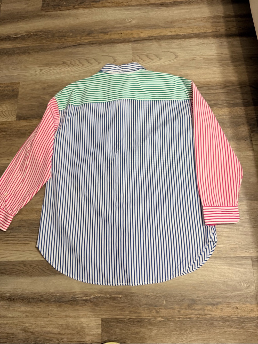 Lauren Ralph Lauren Colorblock Stripe Button-Down Shirt - Pink, Green, Blue - Picture 3 of 7